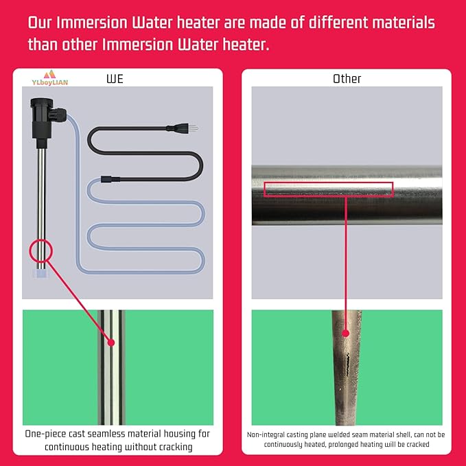 1800W Submersible Water Heater Portable Electric Hot Tub and Pool Immersion Water Heater with Temp Control, WiFi Timer for Bathtub, Spa, swimming pool, Above Ground Pool And baptismal pool