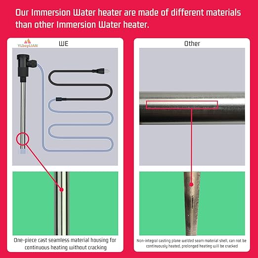 240V 3000W Immersion Water Heater for Hot Tub & Pool – Portable Electric Submersible Heater with Temp Control, Auto Shut-Off, and WiFi Timer for Swimming pool, Above Ground Pool, and Bathtub