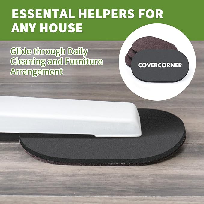 Furniture Sliders for Hardwood Floors 4 PCS - 9 1/2 inch Sliders for Moving Furniture – Felt Furniture Pads for Hardwood Floors Brown