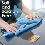 Avalon Towels Microfiber Cleaning Cloths (Value Pack of 48) Size 16" x 16", Highly Absorbent Cleaning Rags, Lint Free Cleaning Towels, Reusable and Washable, Microfiber Towels for Cars (Blue)