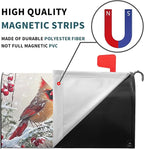 Kawani Winter Mailbox Cover Christmas Birds Holly Berry Branches Snow Mailbox Covers Magnetic Standard Size 25.5x21 Inch Winter Xmas Holiday Post Letter Box Cover for Garden Yard Decor