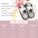 Cartoon Dog Mop Slippers Microfiber Clean Dusting Slippers Detachable Mopping Shoes for Office Home Room (Gray)
