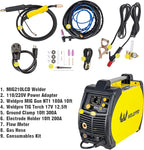 Weldpro 200 Amp MIG210LCD Dual Voltage 110V/220V 5 in 1 Multi-Process MIG/Fluxcore/Lift TIG/MMA Welder Aluminum Spool Gun Capable with Spot Timer and Auto-Set 3 Year Warranty Welding Machine