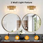 2 Lights Bathroom Lighting Fixtures Over Mirror Gold Bathroom Vanity Light Fixture Farmhouse Vanity Light Vintage for Bedroom Living Room Hallway