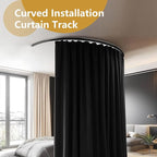 Bendable Ceiling Curtain Track Ceilings Mount or Wall Mounted Heavy-Duty Room Divider Curtains Rails for Living room Bedroom Shower Privacy RV Garage Dividers with Clips，Black 6 FT
