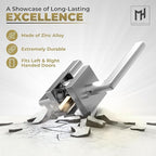 Mega Handles Prime Privacy Door Handle - 3 Pack Reversible Brushed Nickel Door Handles, Heavy Duty Bed & Bath Door Handles with Privacy Door Lock, Fits All Standard Doors - Satin Nickel