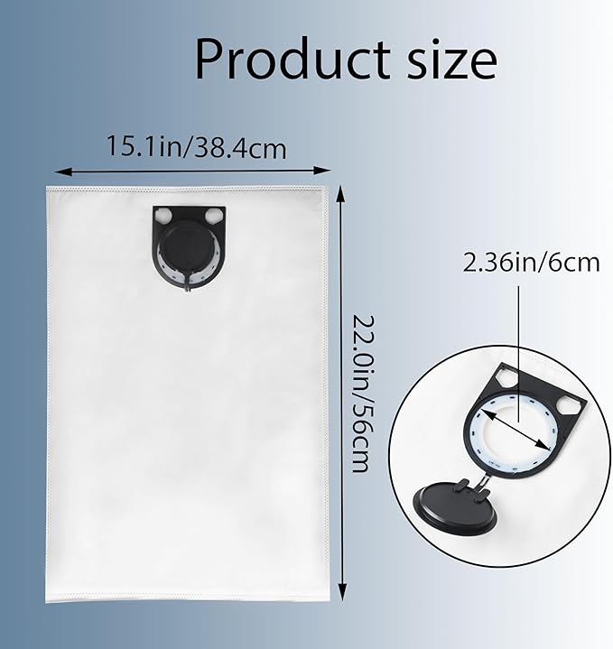 3931A 3931 Vacuum Dust Bags Wet/Dry Vacuum Cleaner/Dust Collector VAC013 White (Pack of 5)