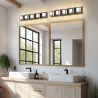 5-Light Bathroom Lighting Fixtures Over Mirror (5CCT, Dimmable), Black Led Modern Vanity Light for Bathroom (3000K/3500K/4000K/5000K/6000K)