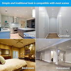 TORCHSTAR 8-Pack 5CCT 4 Inch LED Recessed Lighting Retrofit Downlight, Aluminum Anti-Glare Deep Baffle Trim, 800LM 10W=100W, CRI90 Dimmable Remodel Can Lights, JA8 ETL, 2700K3000K3500K4000K5000K