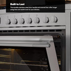 Empava Gas Range, 4.3 Cu. Ft Convection Oven with Touch Timer, 5 Deep Recessed Burners Cooktop, Heavy Duty Continuous Grates in Stainless Steel, Freestanding & Slide-in Stove,36 Inch