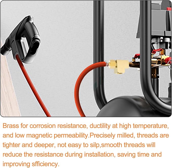 GASHER 5Pcs Brass Tee Fitting, 1/8" FNPT x 1/8" FNPTx 1/8" MNPT Pipe Fittings, Male Run Tee