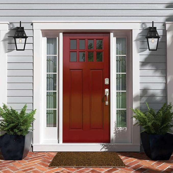 Colonial Outdoor Wall Lantern, Large Black Exterior Light Fixture with Clear Glass for Front Porch, 20 Inch Tall Waterproof Outdoor Wall Sconces Lamp Outside for House, Doorway, Garage, Corridor