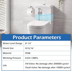 8 Pieces Adjustable Toilet Fill Valve Replacement Kit with Gloves, Quiet Toilet Flush Valve for Tank and Bowl, Universal Toilet Valve Replacement Set (8–13 in, G15/16")