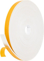 Weather Stripping Door Seal Strip (3/5 Inch X 1/8 Inch X 26Feet), Strong Adhesive, Lightproof, Soundproof, Weatherproof Foam Tape Insulation for Sliding Door, Front Door Frame, Windows- White