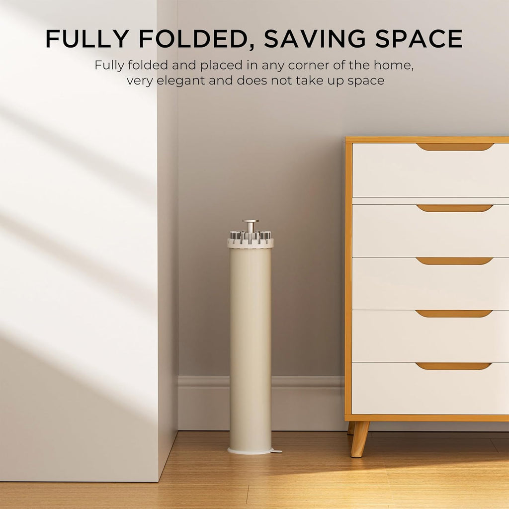 Tripod Clothes Drying Rack, Garment Rack Portable and Foldable Space Saving Laundry Drying Rack - Dryer Rack Clothing Floor Folding Balcony Bedroom Household (Silver(Aluminum), 16 rods)