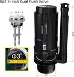 R&T 3-Inch Dual Flush Valve with Top Push Button Toilet Repair Kit Inside Tank dual flush valve replacement kit for 2-piece Toilet A2422M