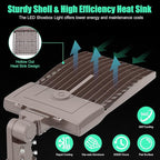 BBESTLED 320W LED Parking Lot Light with Dusk to Dawn Photocell - UL DLC Listed 44800LM IP65 5000K Slip Fit Mount Commercial Outdoor Area Street Roadway Pole Lighting 100-277VAC Input