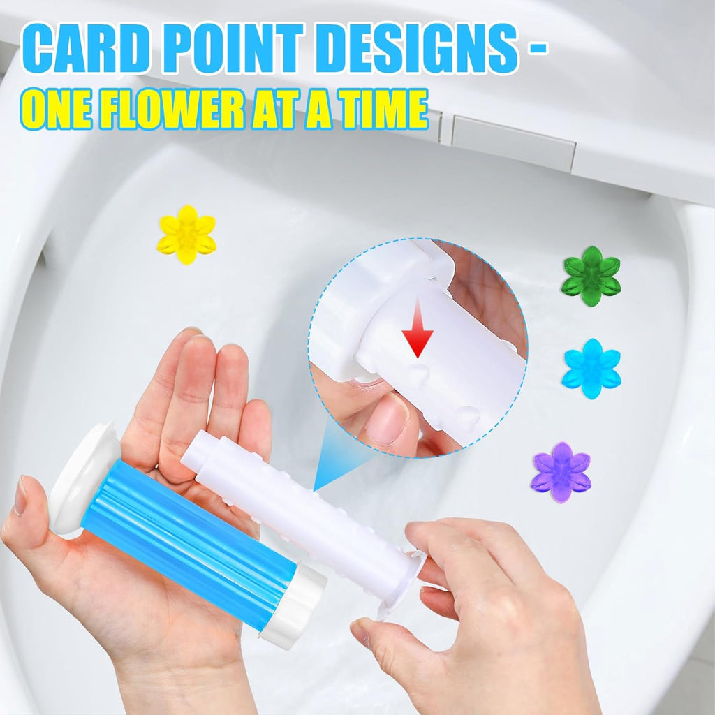 8 Pack Toilet Gel Stamp, 96 Stamps 8 Kinds Of Scent Toilet Bowl Cleaner Gel, Long-Lasting Flowers Shaped Bathroom Freshener, Keeps Toilet Fresh Fragrant and Clean