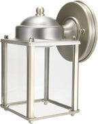LIT-PaTH Outdoor LED Wall Lantern, Wall Sconce as Porch Lighting Fixture, 5000K Daylight White, 9.5W 800 Lumen, Aluminum Housing Plus Glass, Nickel Finish-2 Pack