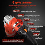 Electric Diamond Floor Grinder Polisher Machine 3800W, 6-Speed Adjustable, with 3 Diamond Wheels for Dustless Grinding, Polishing Cement, Marble, Epoxy, Concrete, Stone, Thinset, Metal Descaling