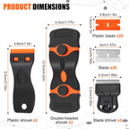 6 Pack Razor Blade Scraper Tool, Razor Scraper, Paint Scraper for Cleaning, With Extra 40Pcs Blade Scraper, For Cooktop, Wall, Floor, Glass Cleaning Scraper