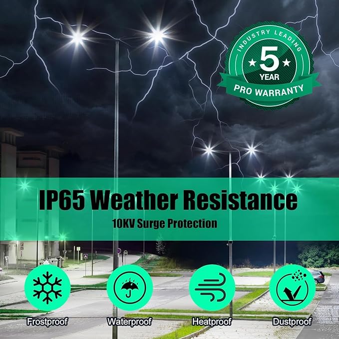 BBESTLED 400W LED Parking Lot Light Dusk to Dawn Photocell Outdoor Pole Mount 56000LM IP65 UL & DLC Commercial Light for Street Stadium Tennis Court 5000K (100-277VAC Input), LED Shoebox Lights