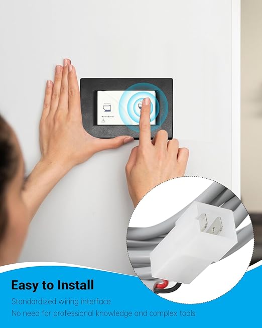 36387 Wall Switch Compatible with Tecma RV Toilet Parts, with 11.8ft Connection Lines and White & Black Frame, Compatible with Small Spaces Such as RVs, Yachts, Campers