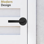 Mega Handles Ronn Privacy Lever & Lock Door Handle Set for Hallway, Closet and Bathroom, Keyless Lock, Heavy Duty Door Levers, Fits All Standard Door Sizes, Screws Included - Onyx (1 Pack)