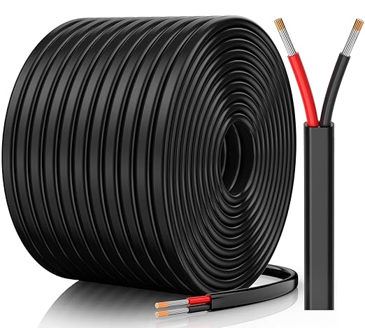 12 Gauge Wire, 12 AWG 2 Conductor Electrical Wire, Flexible/Oxygen-Free Tinned Copper/Stranded PVC 12/2 Cord for Automotive, Marine, LED Strips, Solar, RV, Lighting (100FT)