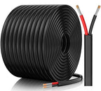 12 Gauge Wire, 12 AWG 2 Conductor Electrical Wire, Flexible/Oxygen-Free Tinned Copper/Stranded PVC 12/2 Cord for Automotive, Marine, LED Strips, Solar, RV, Lighting (100FT)