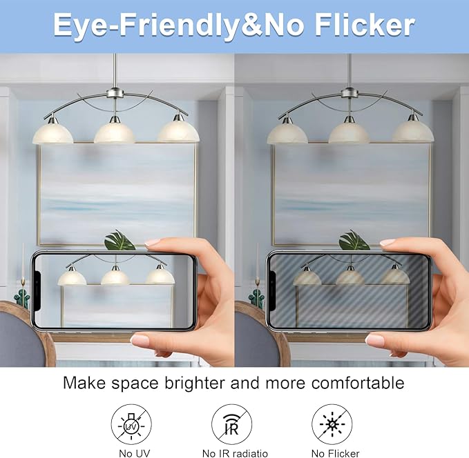 VOLIVO 6 Pack A19 LED Light Bulbs, 4000K, 60W Equivalent,Efficient 9W, 800 Lumens, E26 Base, Energy Saving LED Bulbs, Non-Dimmable, UL Listed and FCC Certified, for Bedroom Living Room Home