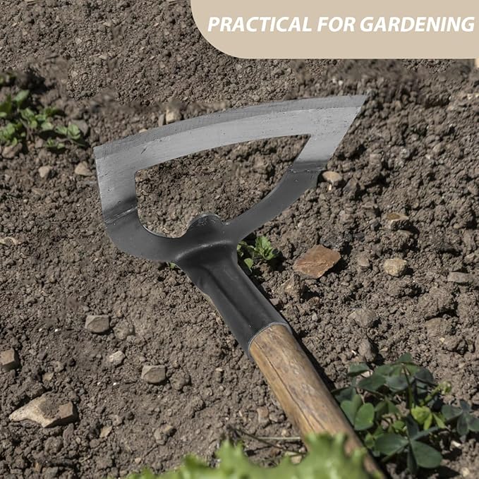 DOITOOL Stainless Steel Garden Hoe Tool Hollow Weeding Cultivator for Soil Loosening Planting and Tillage 8.38X5.51 Inches Durable Gardening Hand Tool