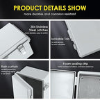 Waterproof Electrical Junction Box, IP67 Plastic Weatherproof Electrical Enclosure with Aluminum DIN Rail, Mounting Plate, Wall Brackets for DIY Project WiFi(13.8''×9.8''×5.9")