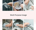 Non Scratch Wire Dishwashing Rag - Upgraded Double Layer 8 Pcs, Reusable Multipurpose Wire Dishcloth for Wet & Dry Cleaning, Ideal for Kitchen, Sinks, Pots & Pans