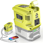 200W Portable Power Inverter Compatible with Ryobi 18V,Ecarke Real 200W Outdoor Generato Battery Converter with 2 USB&LED&AC Battery Powered Outlet,Convert DC 18V to AC 110V Portable Power Station