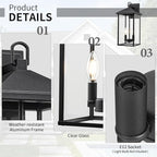 Darkaway Outdoor Wall Lights for House, 17 Inch Tall Exterior Lighting Fixtures Wall Mount Outdoor Porch Lights Outside Sconce Lights with Clear Glass for Patio Hallway Garage E12 Socket