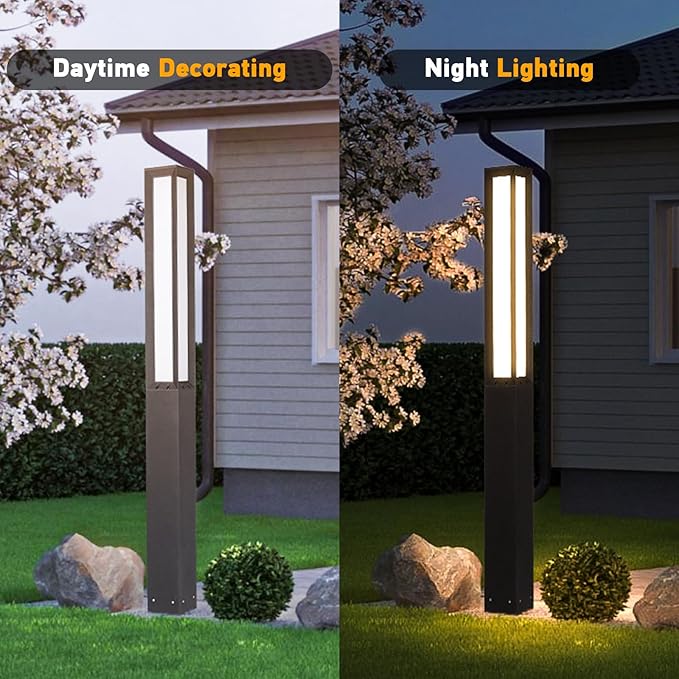 High 71 Inches Landscape Path Light, Outdoor Modern Luxury LED IP54 Waterproof Landscape Bollard Lighting for Lawn Patio Courtyard Driveway Pathway Decoration with High Voltage Wired
