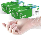 Clear Vinyl Food Safe Disposable Gloves Latex Free Powder Free for Food Prep Handling Cooking Cleaning