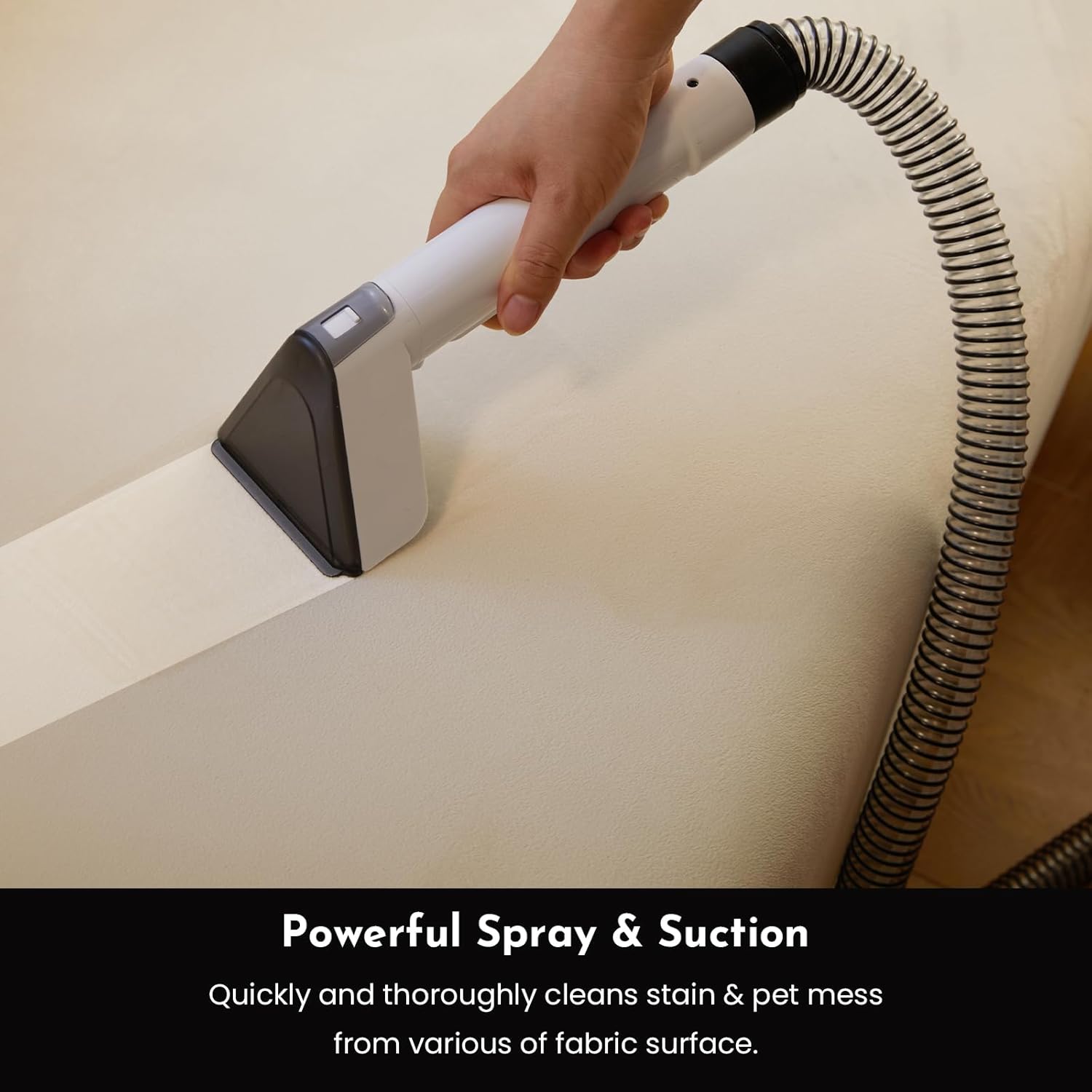 Cutewolf Portable Carpet & Upholstery Cleaner Machine, Handheld Spot Remover, 14Kpa Strong Suction Multi-purpose Deep Cleaner for Couch, Car, Stairs, Rugs, Pet Stains