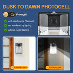 30W LED Wall Pack Light with Dusk to Dawn Photocell 4Pack, 3CCT 4000/5000/6500K, 15/20/25/30W Selectable, LED Wall Lights Outdoor Security Lighting for House Garage Yard Garden, 100-277VAC, ETL Listed