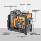 Alloyman Max 20V Laser Level with Tripod, 3x360° Self-Leveling Laser level, 3D Lazer Leveler Tool for Construction, Picture Hanging with Strong Magnetic Bracket & Hard Carry Case