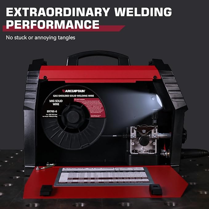 ARCCAPTAIN Mig Welding Wire, 0.035 10Lb Mig Wire ER70S-6 10Lbs Gas Solid Carbon Steel Low Splatter Mig Welding Wire Compatible With Lincoln Miller Forney Harbor Welder 0.09 4.5KG