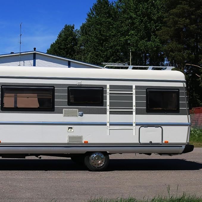 3-Step Window Well Ladder Straight, Heavy Duty Steel Wall Mounted Ladder, Powder-Coated Basement Egress Window Ladder 34.2" Lx17.3 W, White