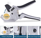 PVC Pipe Cutter for Sch 40 PVC Up to 2-1/2"Pipe Ratchet Pipe Cutter Pex Cutting Tool for Cutting PEX, PVC, PPR Plastic Hoses and Plumbing Pipe(Silver Gray, 64MM)