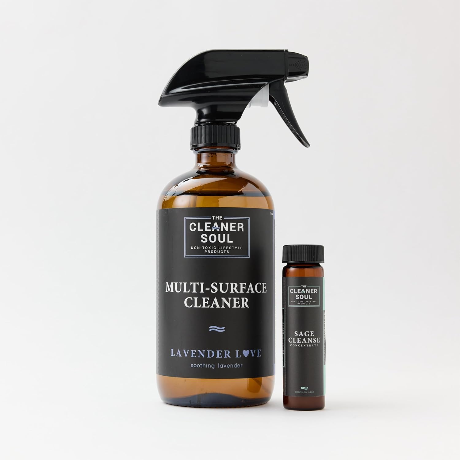 Non-Toxic Multi Purpose Cleaner, Natural Cleaning Spray, Luxurious Refillable Glass Bottle, Essential Oil Fragrance, Safe for All Surfaces, Safe for Animals and Pets, Safe for Humans (Lavender Love)