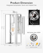 VIANIS 2 Pack White Outdoor Lighting Fixtures, Dusk to Dawn Outdoor Lighting, Exterior Light Fixture Wall Mount for House, Anti-Rust Aluminium Porch Lights Outdoor for Patio, Entryway