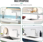 CREA Sink Faucets with Sprayer - Pull Out Bathroom Faucet - Single Hole 1 Handle Bar Faucets for Mini Pre Sink RV Outdoor Laundry Room - Chrome Stainless Steel