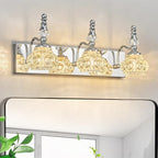 3-Light Vintage Bathroom Vanity Light Fixture Industrial Chrome with Glass Shade Vanity Light Fixtures Over Mirror Glass Bathroom Vanity Lighting Fixtures G9 Bulb Wall Lights