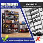 Garage Shelving-3000 lbs 5 Tier Storage Shelves,Adjustable Heavy Duty Metal Shelving Unit and Storage Large Wire Rack,Utility Steel Shelf for Warehouse Industrial Pantry Basement 71"x46"x18"