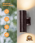 SHIMR Dusk to Dawn Porch Lights Outdoor 2 Pack, Modern Outdoor Lights for House with LED Bulbs, Oil Rubbed Bronze Cylinder Outside Light Fixture Aluminum Outdoor Sconce Exterior Lighting [ETL Listed]